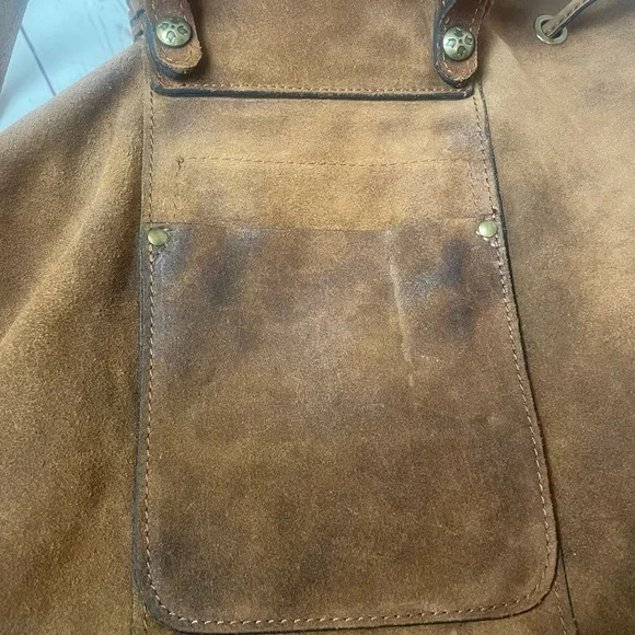 Patricia Nash Boho Western Hippie Burnished Leather Suede Cognac Casape Backpack